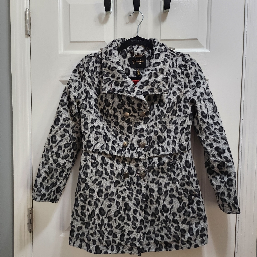 Girls Size 12 EUC Jessica Simpson leopard print coat